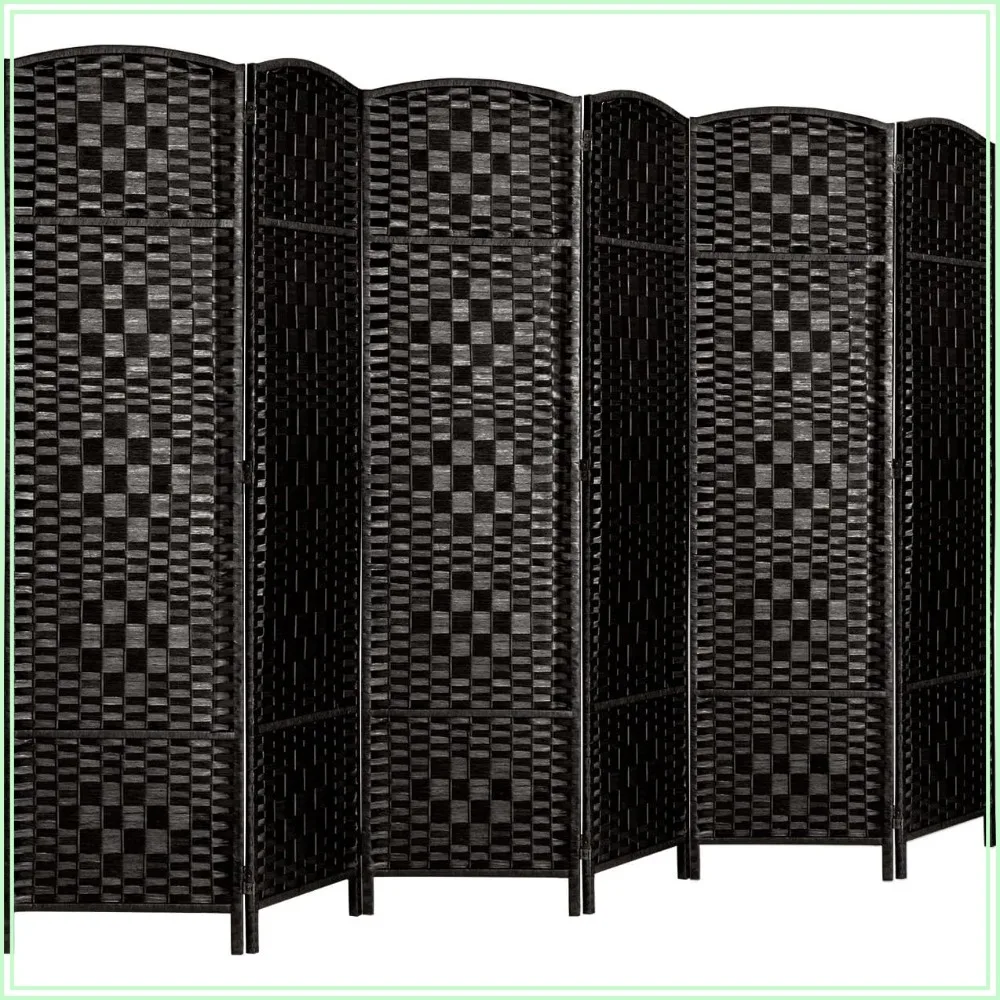 RHF 6-Panel Room Divider, 6ft Tall Black Privacy Screen, Foldable Partition