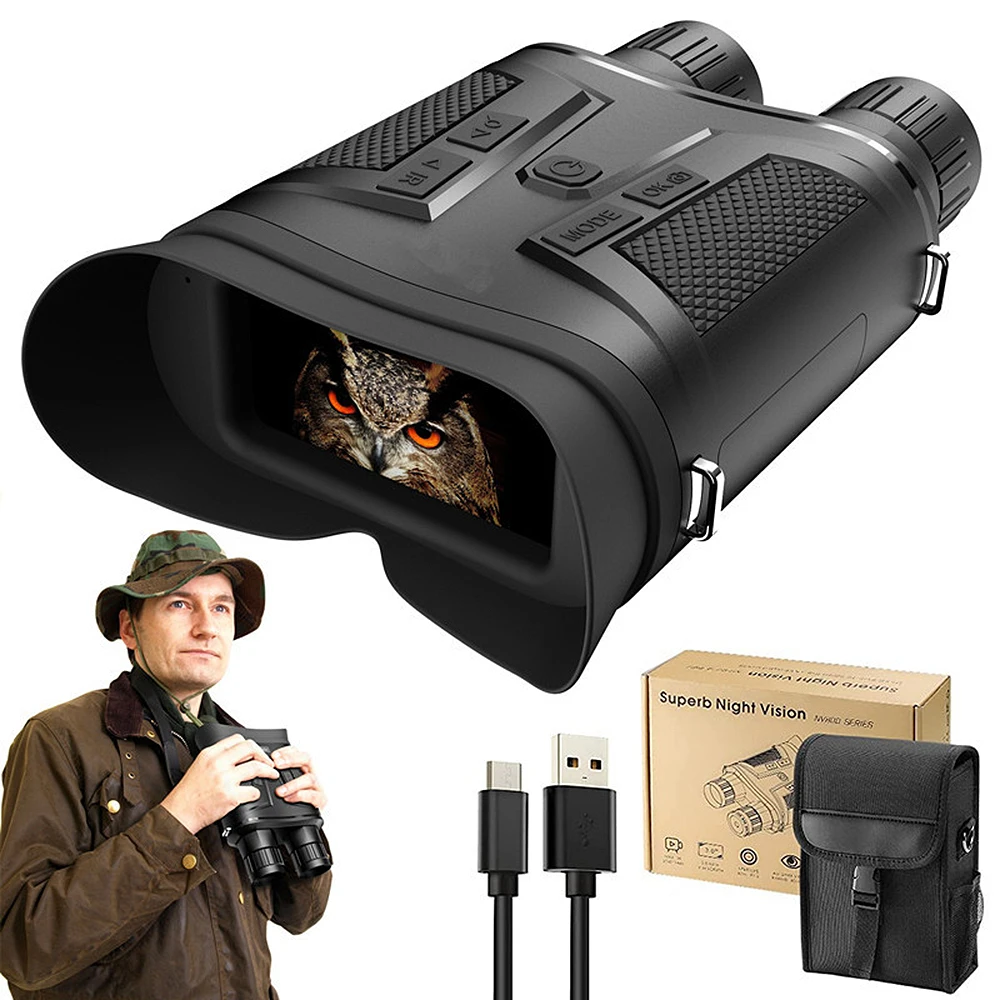 NV800S 4K UHD Binocular Telescope 42MM Objective Lens 12MP 5X Optical 10X Digital Zoom 800M Infrared Night Vision for Hunting