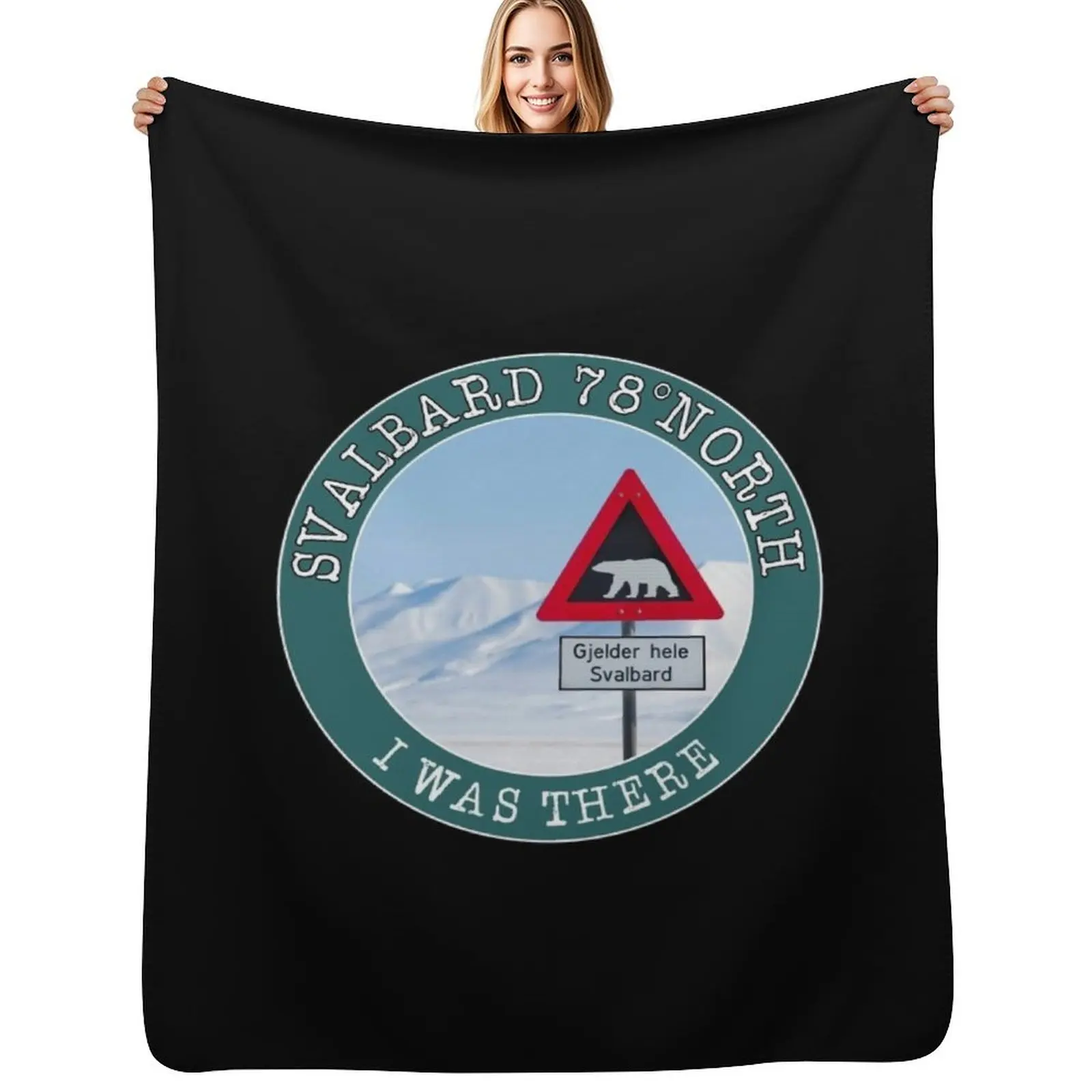

Svalbard, 78° north I was there. Longyearbien Spitzbergen Arctic North Pole Throw Blanket Heavy Bed covers Softest Blankets
