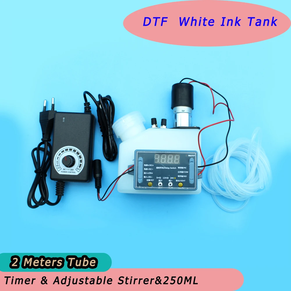 caixa de tinta branca com misturador agitador e temporizador tensao ajustavel de alimentacao tanque de tinta dtf para epson l1800 l805 l18050 l8050 01