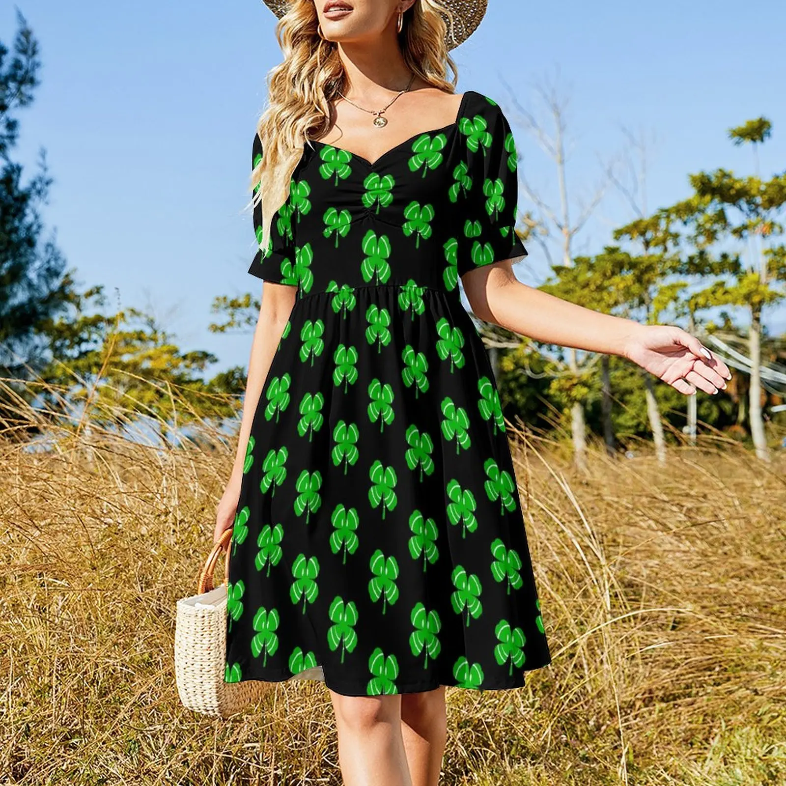 Happy Irish Shamrock Sleeveless Dress Bridesmaid dress woman Party dresses for women Woman's evening dress