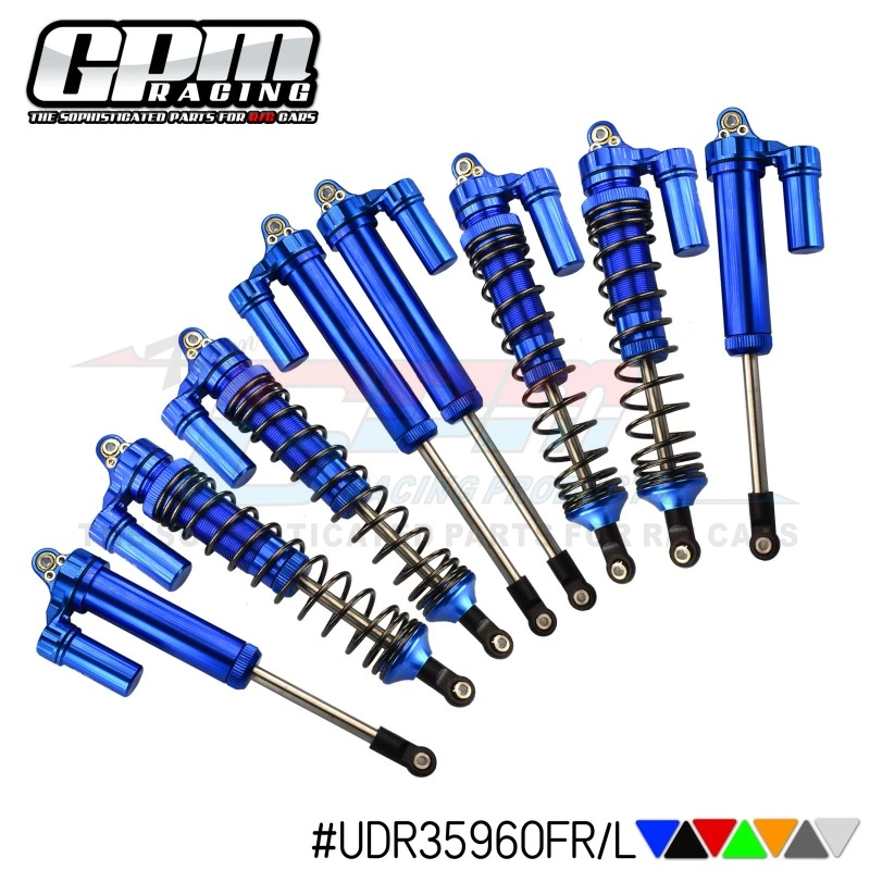 GPM Aluminum 6061-T6 Front+Rear Shock Absorbers L-Shape Piggy Back For TRAXXAS UDR 1/7 UNLIMITED DESERT RACER GPM RC Parts