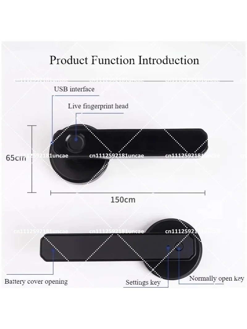 Bedroom Wooden Door Intelligent Fingerprint Lock One Grip Open Office Home Anti-theft Spherical Handle Lock