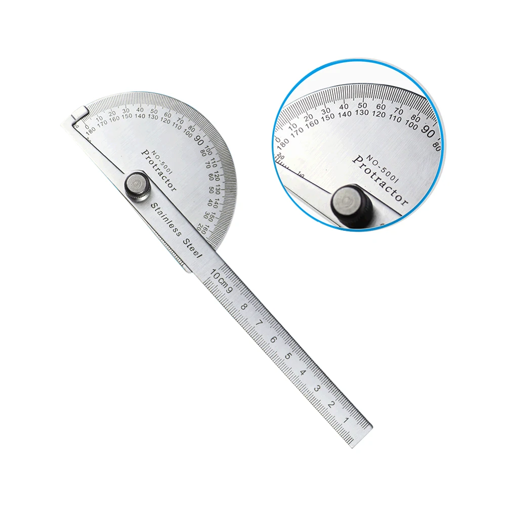 Protractor Angle Ruler Dividing Gauge Angle Ruler 180 Degree Semi Circular Carpenter Angle Ruler 0-10CM  Adjusting Semicircle