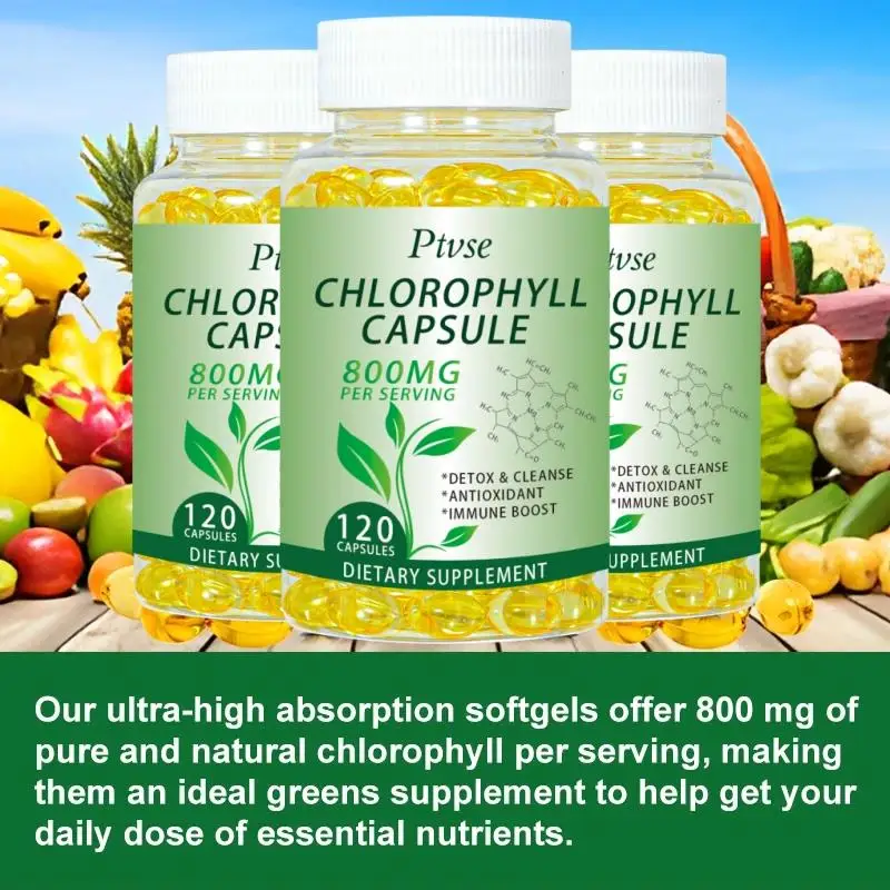 Chlorophyll Capsules Detox Cleanse, Greens Supplements- Chlorophyll Capsules -Ultra High Absorption