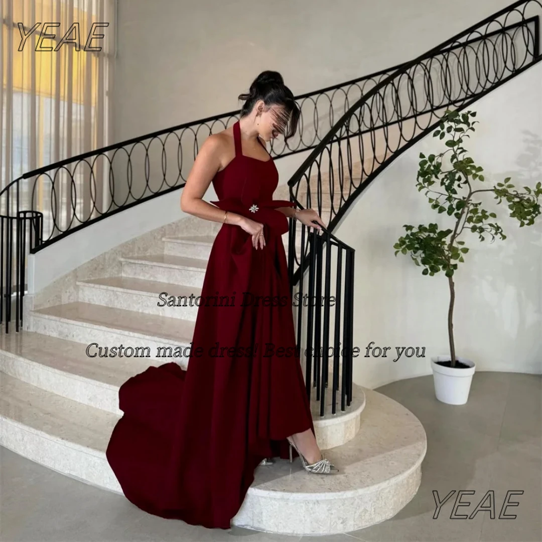 

Santorini Customized Prom Dresses Halter Neck Flower платье вечернее Sexy Back Birthday Party Evening Formal Gowns
