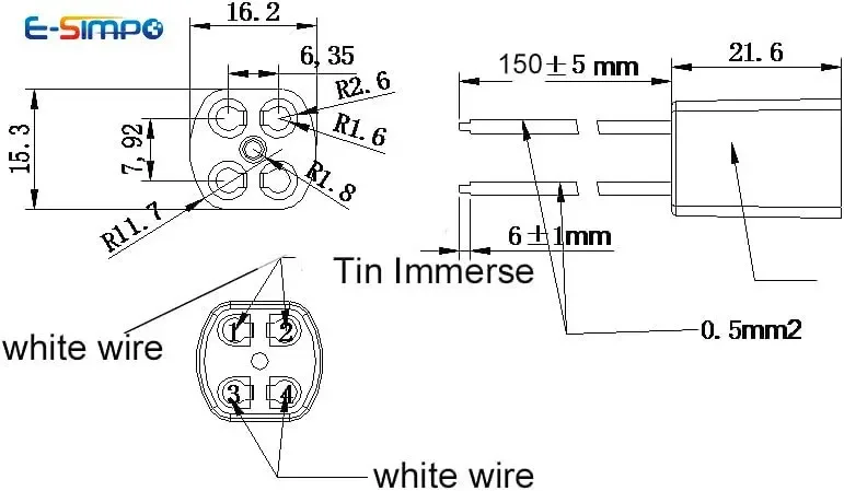 6PCS G10Q 4pin Round Circular Ring T5 T8 Ultraviolet UV UVC LED CFL Fluorescent Halogen Lamp Base Holder Light Socket