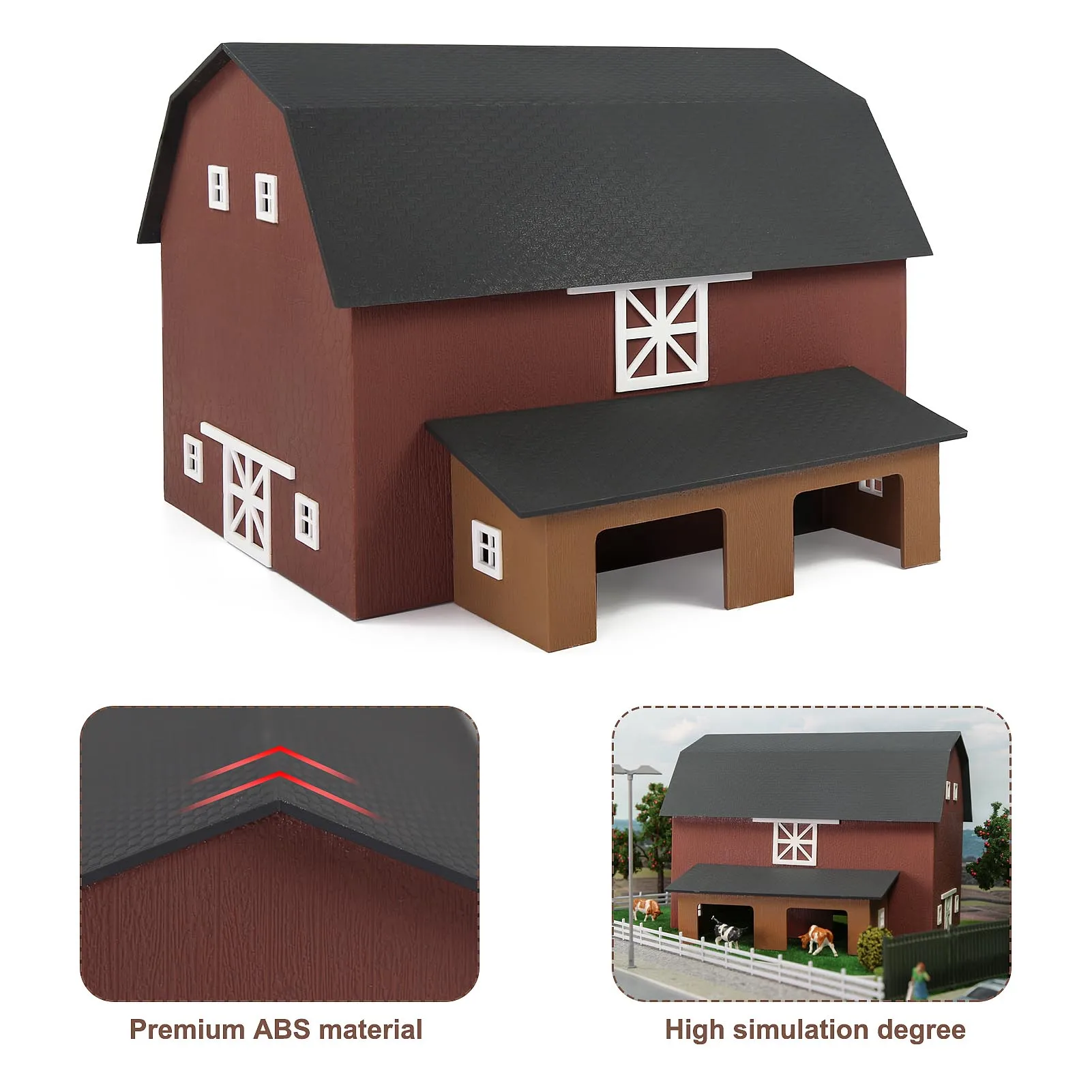 Evemodel 1 Unit HO Scale Model Barn Cow Shed Painted Assembled JZ8708