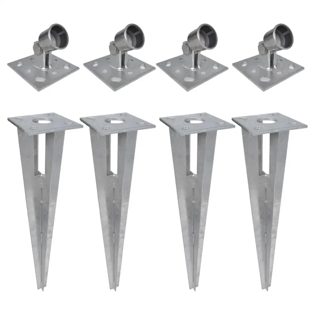 4 pcs Steel Strive Post Spikes for Secure Ground Anchoring - Heavy Duty Support