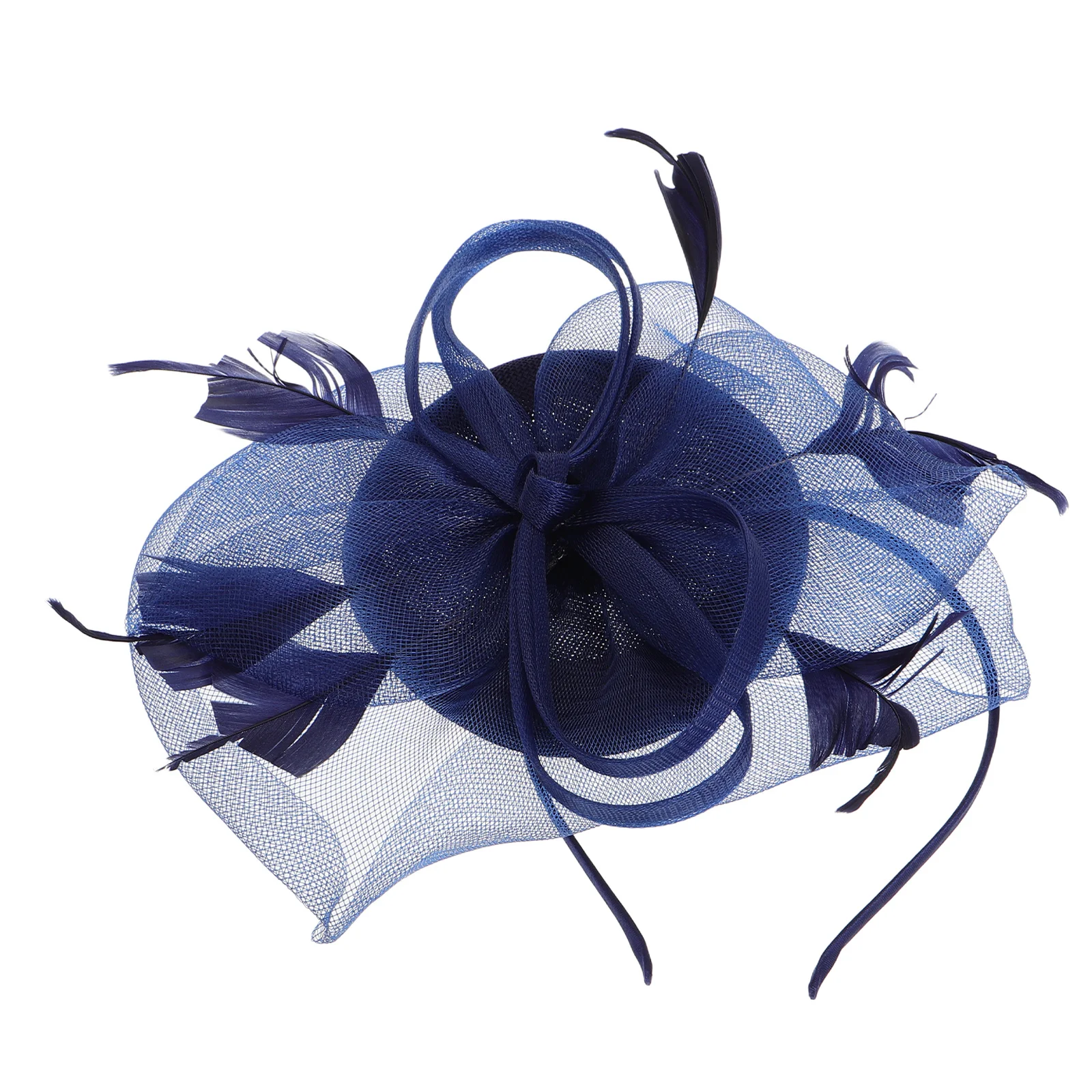 

Elegant Gauze Fascinator Headband Women Wedding Banquet Tea Party Hat Artificial Plume Mesh Design Light Comfortable Durable