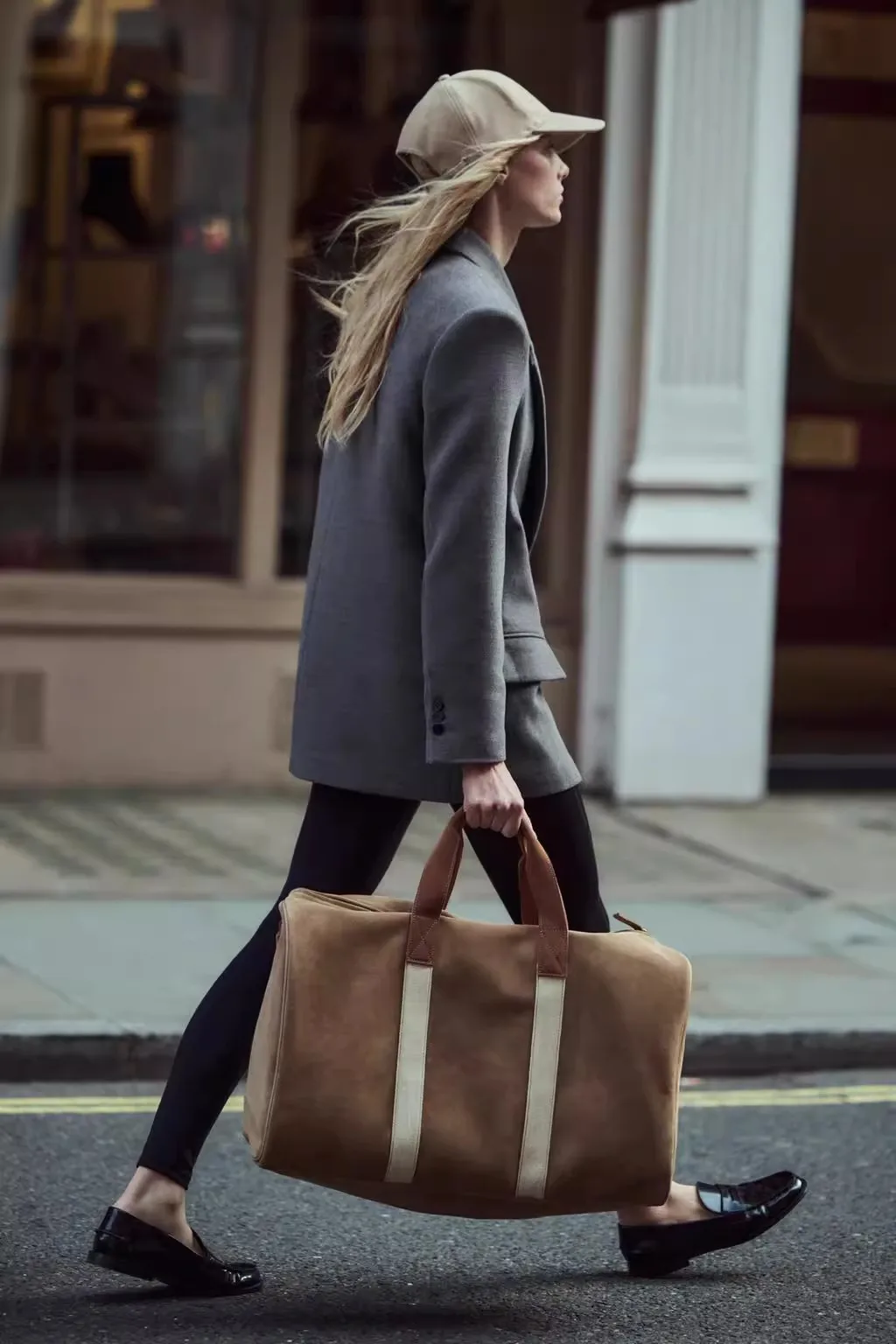 Wiosna Nowy Komplet Garniturowy Jaet Casual Dojazdy do Pracy Moda Luźny Poduszka na Ramiona Proste Legginsy Odzież Wierzchnia Długi Sweter Biznesowa Kobieta