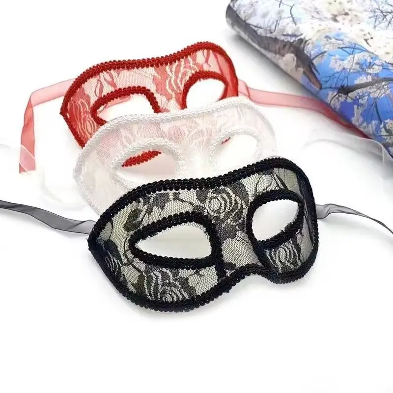 Internet Celebrity Explosion Halloween Deformation Mask Flat Head Lace Half Face Masquerade Ball Same