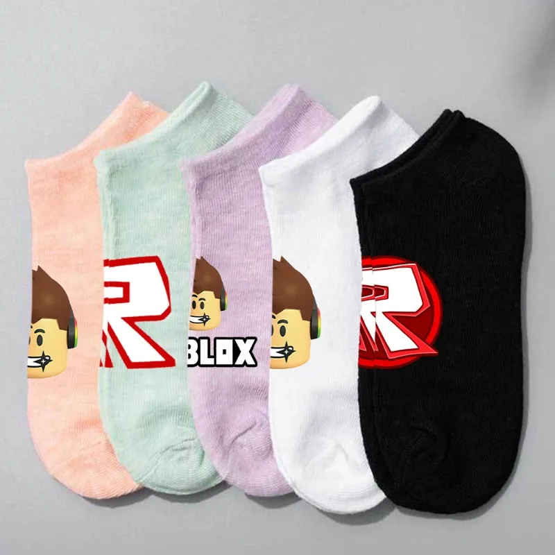 

Game ROBLOX Dopamine Short Socks for Men and Women Autumn and Winter Candy Colored Shallow Mouth Sock Cartoon Cute Boat Socks
