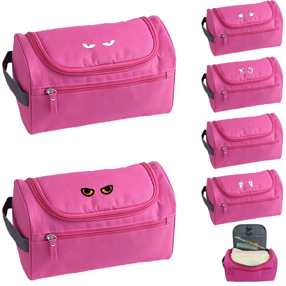 Unisex Hanging Cosmetic Pouch Portable Travel Toiletry Organizer Chest Pattern Wash Bag for Overnight And Weekend Trips