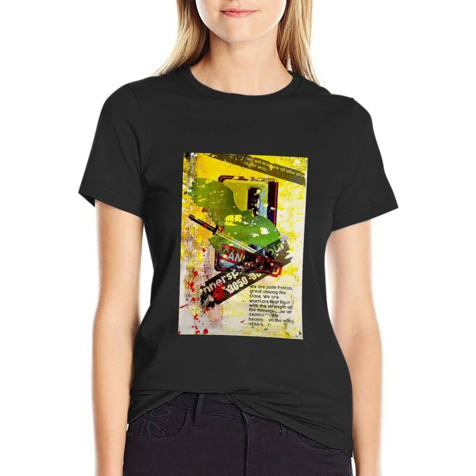 

Battletech Jade Falcon tour poster T-Shirt tops Blouse anime tight shirts for Women