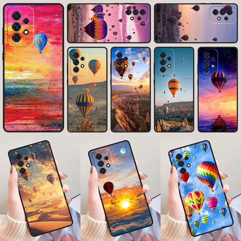 Original Balloon Sunset Cute For Samsung A52 A72 A73 A20e A21S A50 A70 A11 A12 A42 A31 A40 A51 A71 A32 A80 A91 Phone Case Cover