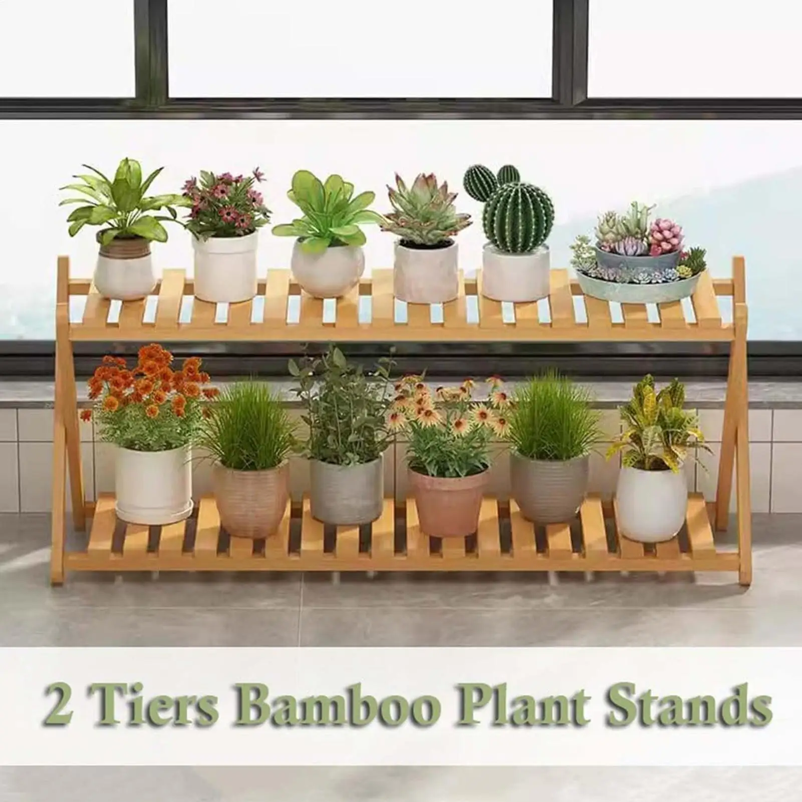

Wooden Plant Stand 2 Tier Planter Shelf Plant Stand For Patio Garden Porch Balcony Entryway Living Room Greenhouse