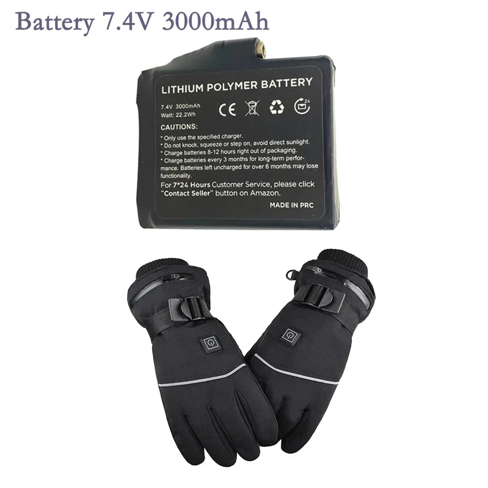 

Winter heating gloves 7.4V 3000mAh lithium polymer battery pack for keeping warm socks, clothes, hats, outdoor sports gloves