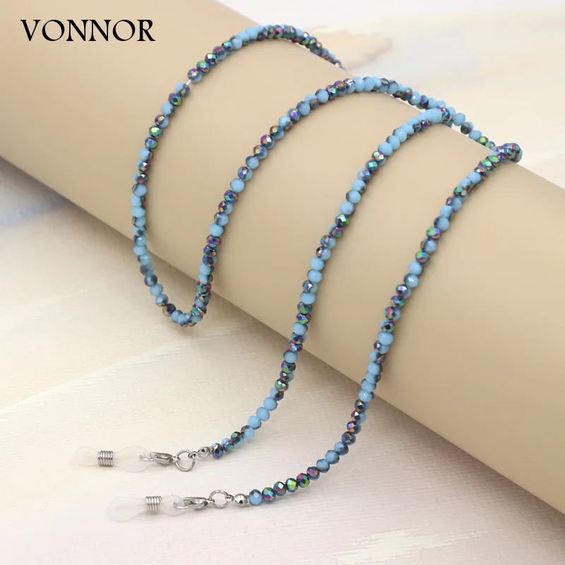 女性用チェーンとストラップ付きクリスタルサングラス,マルチカラーチェーン,ファッショナブル