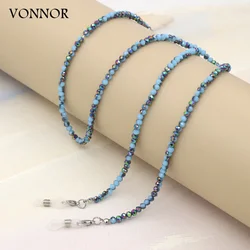 Women Jewelry Glasses Chain Fashion Multicolor Crystal Beaded Sunglasses Chain Anti-loss Lanyard Phone Chain Strap