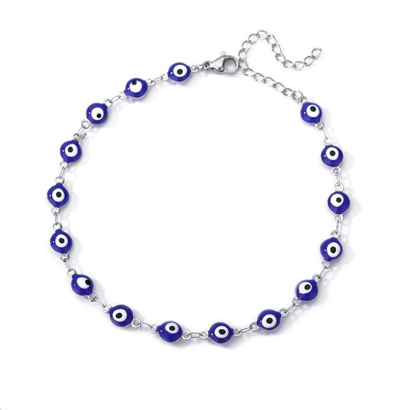 Zircon Cross Anklets for Women, Double Chain Design
