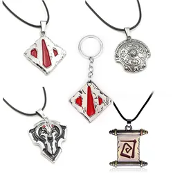 Game Necklace Pendant Dota2 LOGO Champion Shield Choker Game Cosplay Props Keychain llaveros Souvenir Accessories Gift