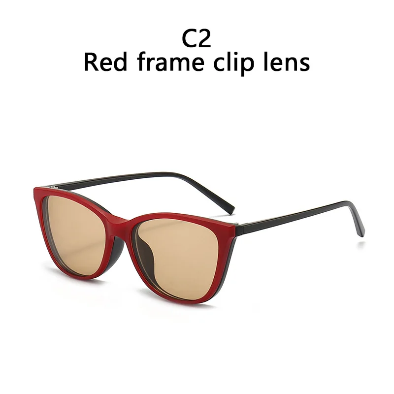 NINJONA Cat Eye Damen-Sonnenbrille mit Myopie, 6-in-1, polarisiert, magnetisch, zum Aufstecken auf Brillen, optische Brillengestelle – 0,5–6,0 4