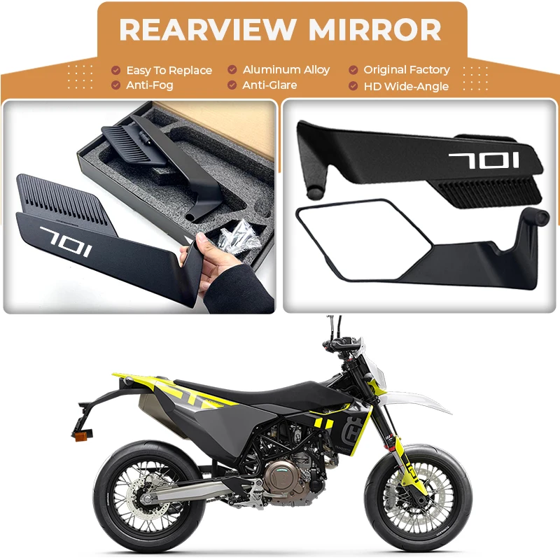 

Folding Motorcycle Wind Wing Aluminum Alloy Side Rearview Mirror For Svartpilen 250 701 401 Vitpilen Norden 901 250 701 401