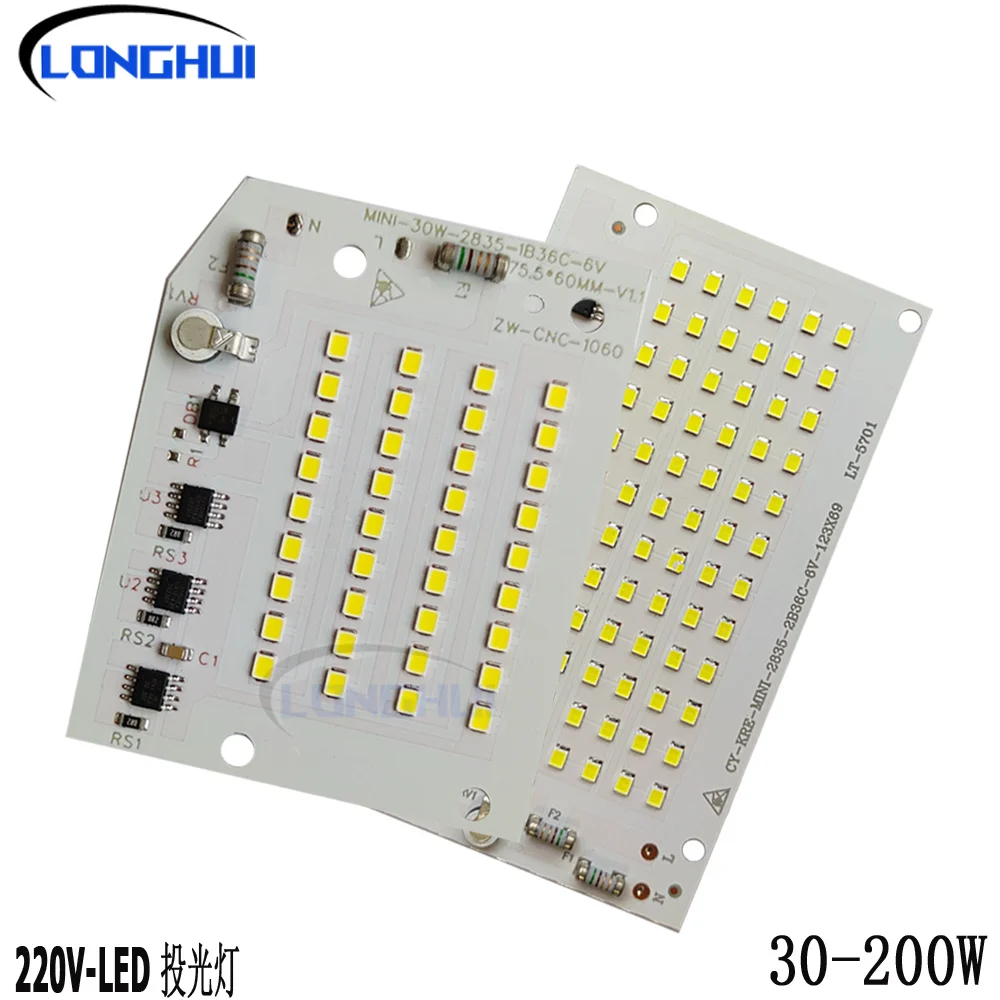 

AC220V светодиодная печатная плата, алюминиевая пластина, белый SMD2835, модуль умного драйвера IC для 30 Вт, 50 Вт, 100 Вт, 150 Вт, 200 Вт, прожекторы, лампы DIY