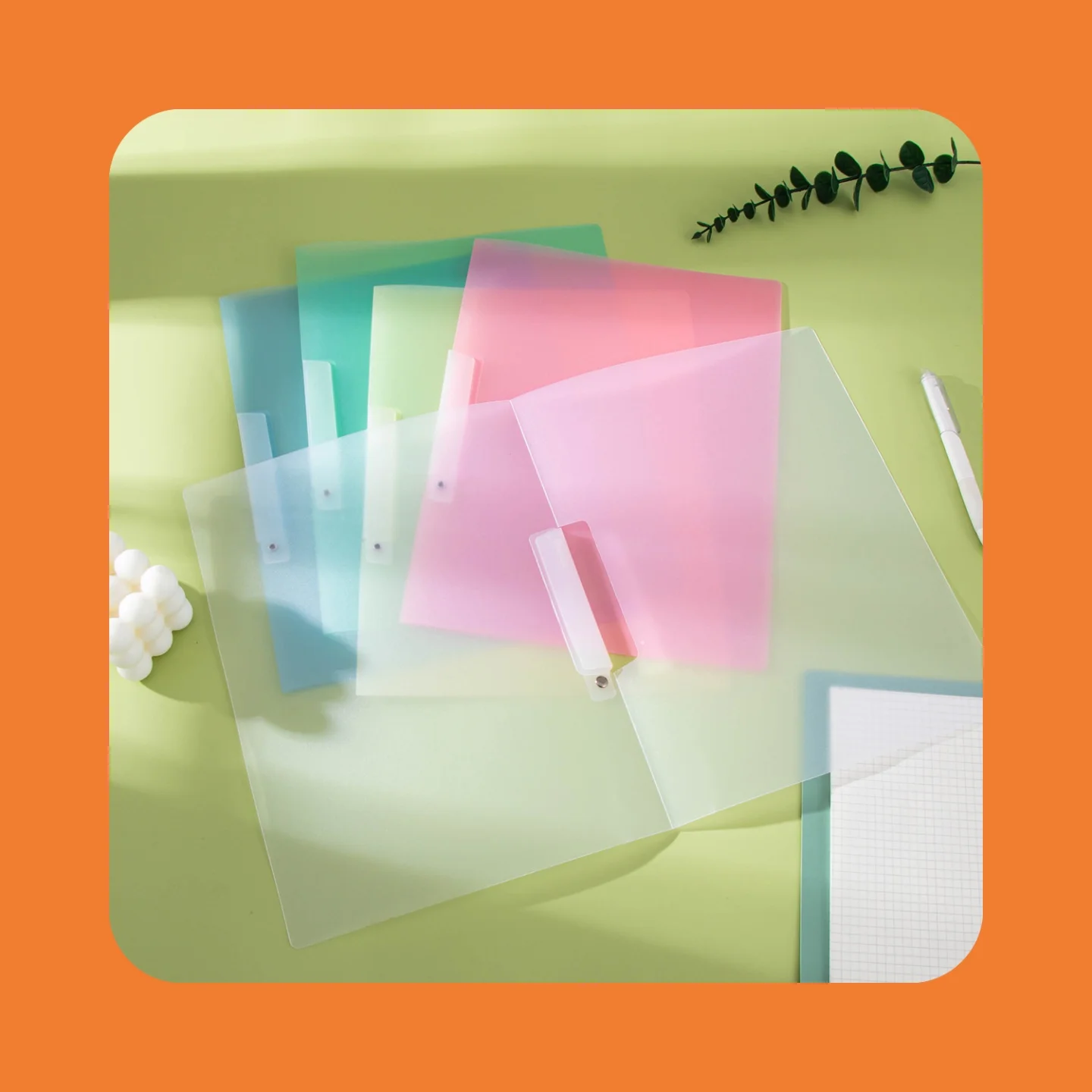 5-حزمة A4 الملونة الدورية شفافة سحب قضيب مجلدات الملفات Ins الجانب افتتاح سحب قضيب إدراج مجلدات المستندات الصفحة #1