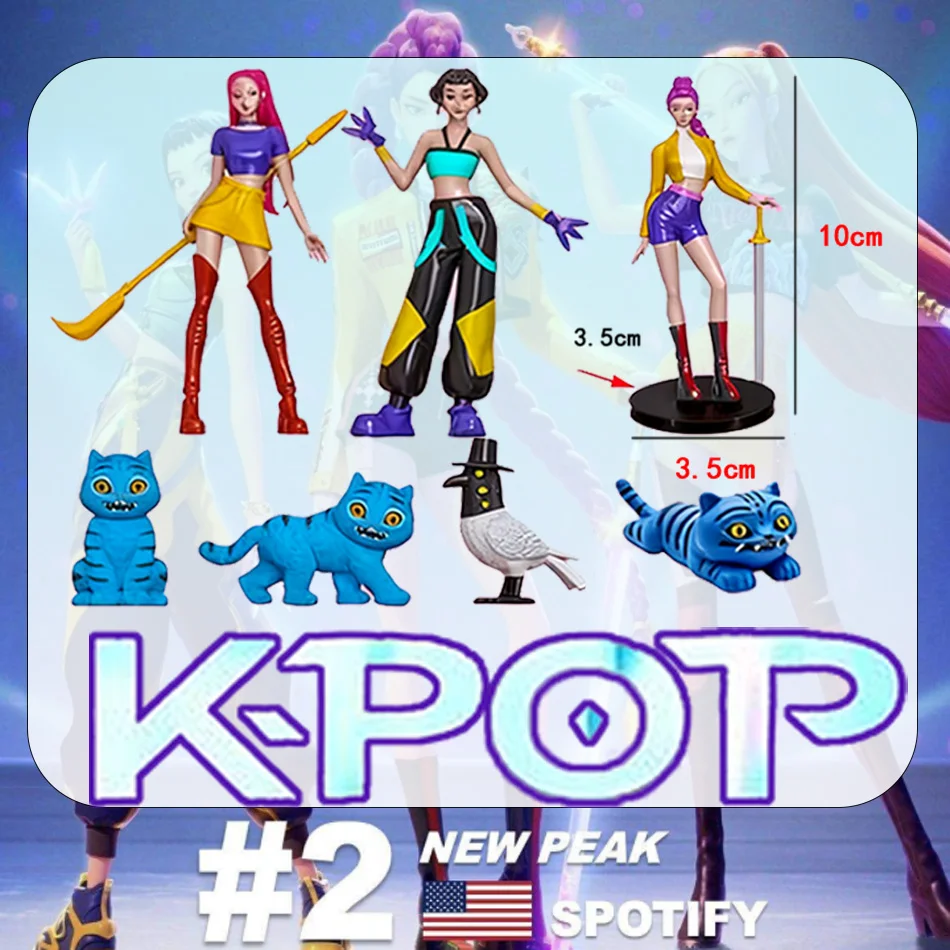Kpop شيطان الصيادين الشكل K البوب شيطان الصيادين أرقام هنتركس أرقام لعبة Derpys النمر رومي ميرا زوي كس تمثال حلية