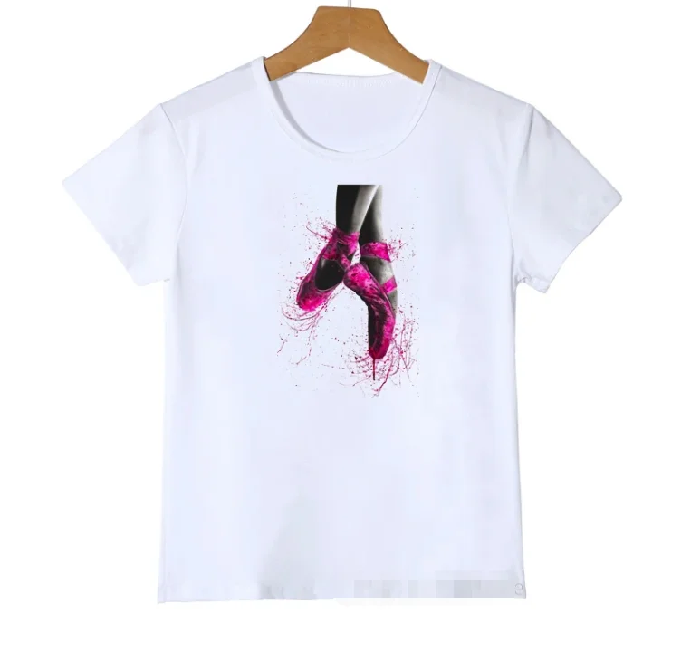 Watercolor Buttflies Gymnastics Art Print Tshirt Cute Girl T-Shirt Summer Children's Clothes Kids T Shirt Custom Tee Whol