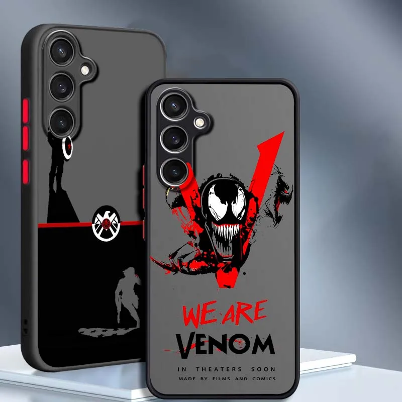 Marvel Venom HYDRA Logo Art For Samsung Galaxy S25 S24 S23 S22 S21 S20 S10 S9 Ultra Plus FE 5G Frosted Translucent Phone Case