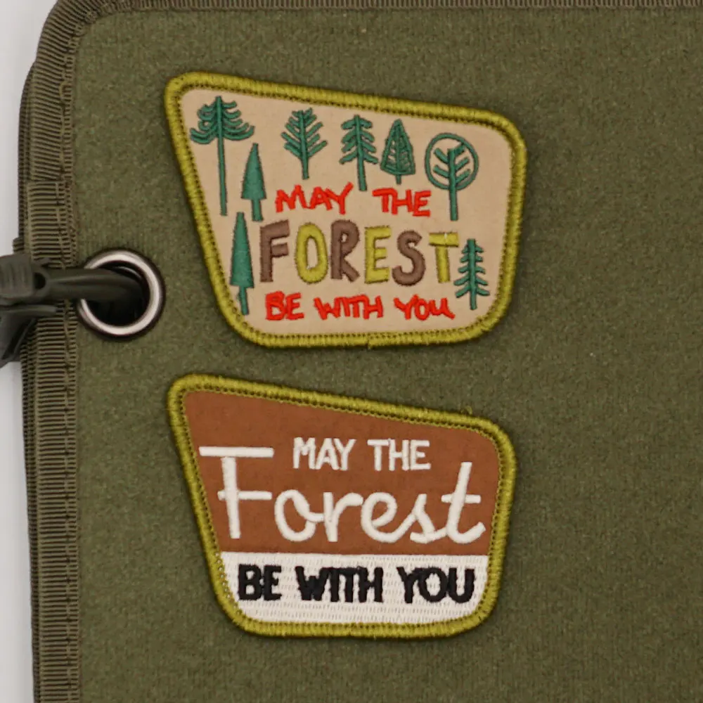 may the forest be with you ,High quality embroidery patches,Tags and badges with hooks ,for clothing ,hats and backpacks