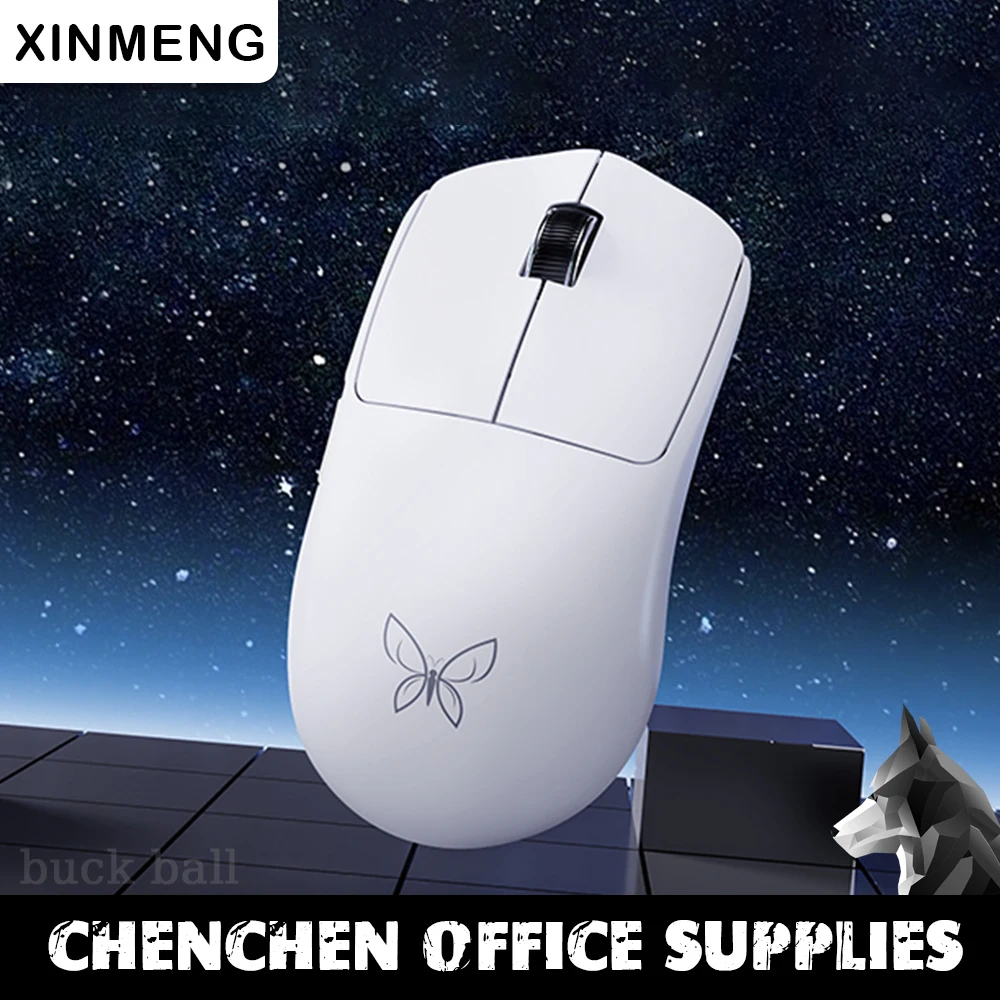 Xinmeng Ms301 Butterfly Gamer Mouse 3 Mode 2.4G Wireless Mouse Lightweight Paw3395 26000DPI Office Esports Wireless Gaming Mouse