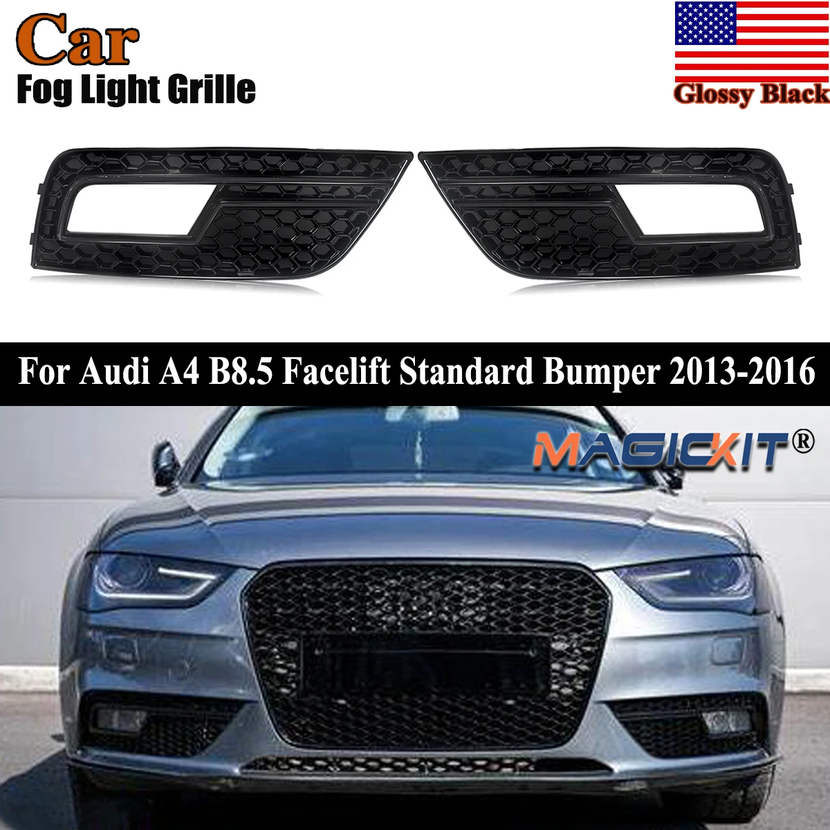 

Для Audi A4 B8.5 стандартный бампер 2013-2015 S4 стиль противотуманные фары левый + правый