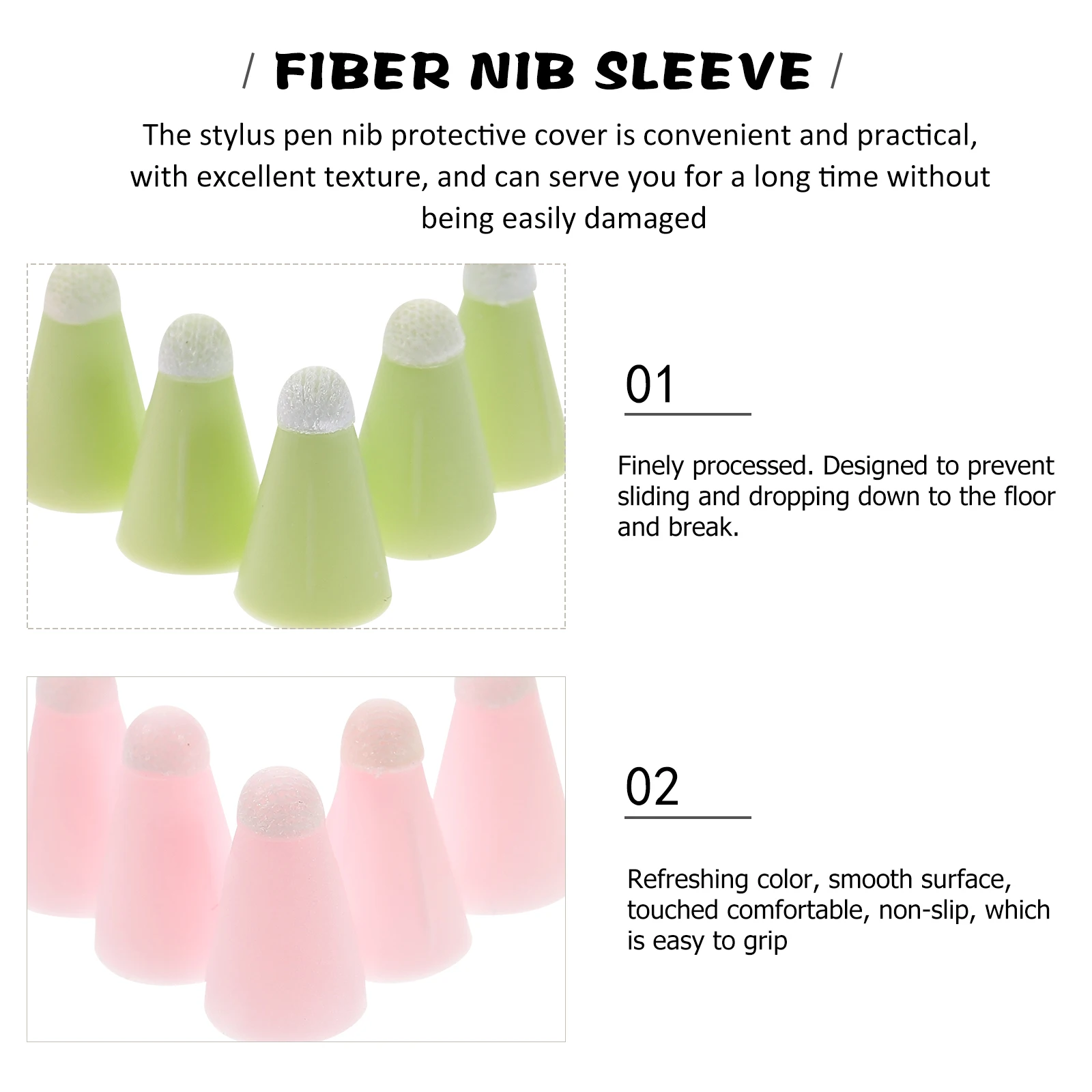 

10 Pcs Fiber Nib Cover Stylus Pen Tips Replacement Pencil Case Cap Protector Nibs