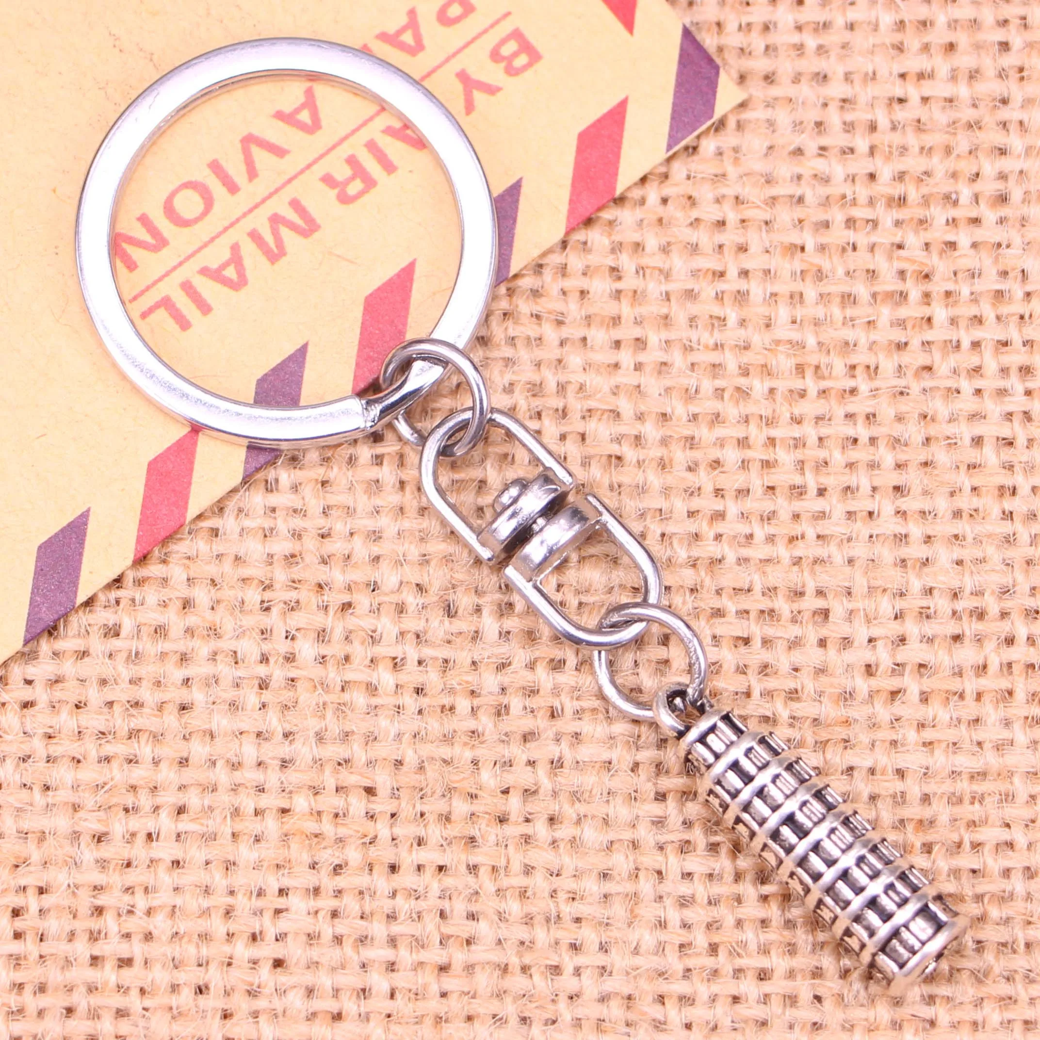 20pcs New Keychain 25x7mm leaning tower of pisa italy Pendants DIY Men Jewelry Car Key Chain Ring Holder Souvenir For Giftr Gift