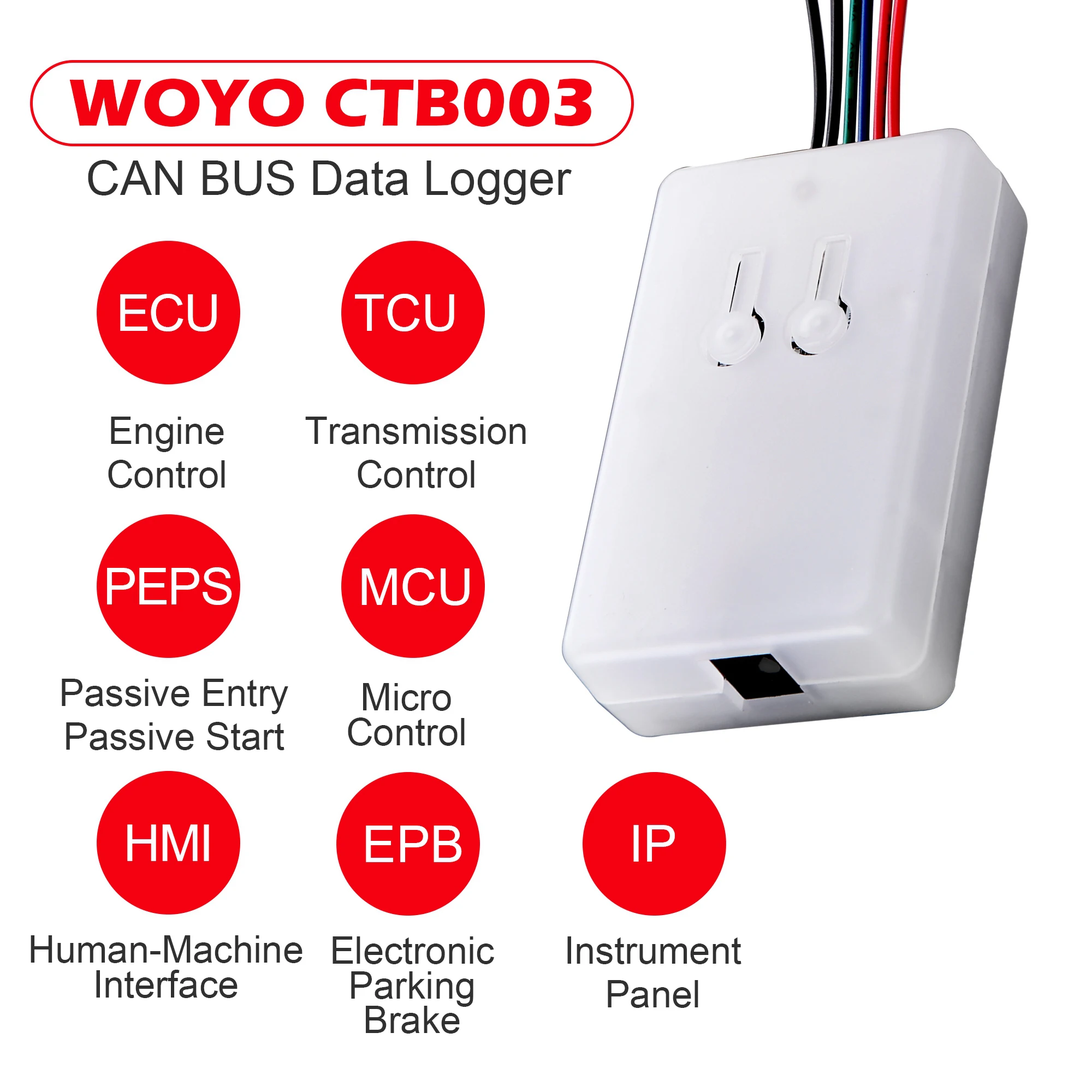 CTB003 CAN Tester Box Vehicle CAN BUS Data Recorder Collector for Audi BMW Mercedes Benz Toyota Ford GM Fiat CAN BUS Module