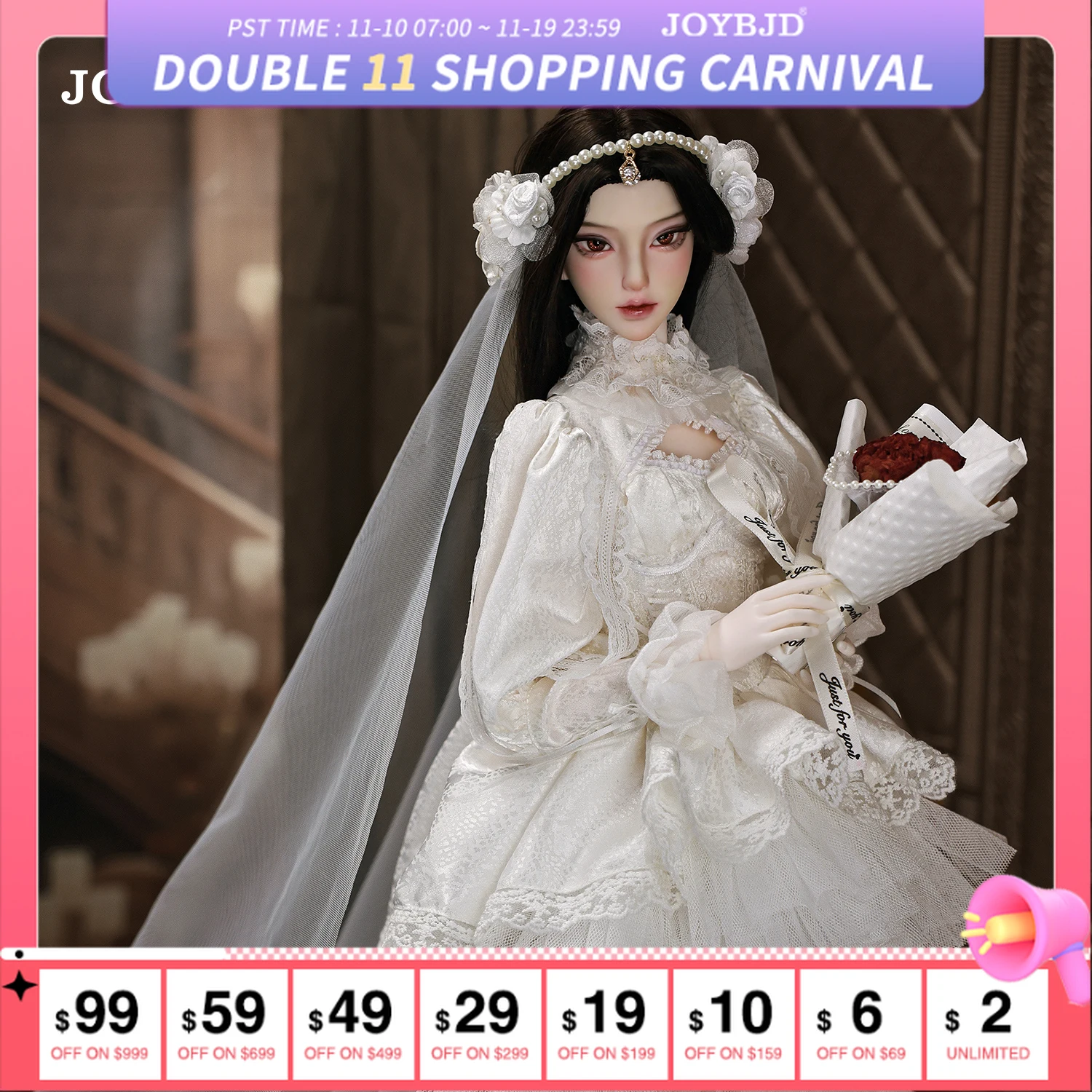 

Joybjd Wenwen 1/3 BJD кукла женский Madi Body свадебное платье стиль классические красивые куклы невесты с шаровым шарниром