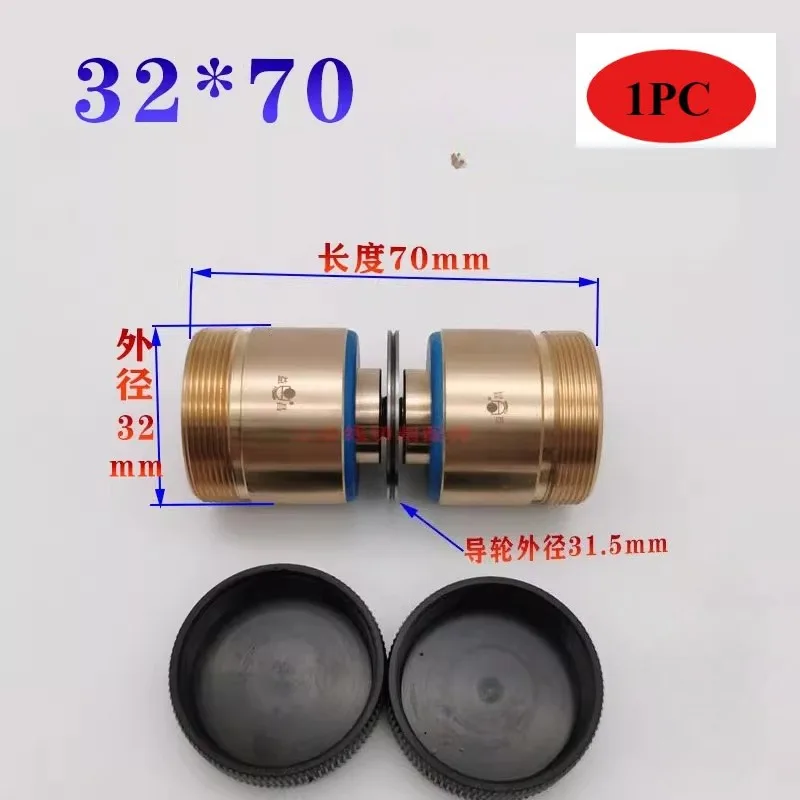 EDM Brass Seat Pulley Roller OD31.5*32*L70mm Guide Wheel Assembly Double Side for EDM Wire Cut Machine