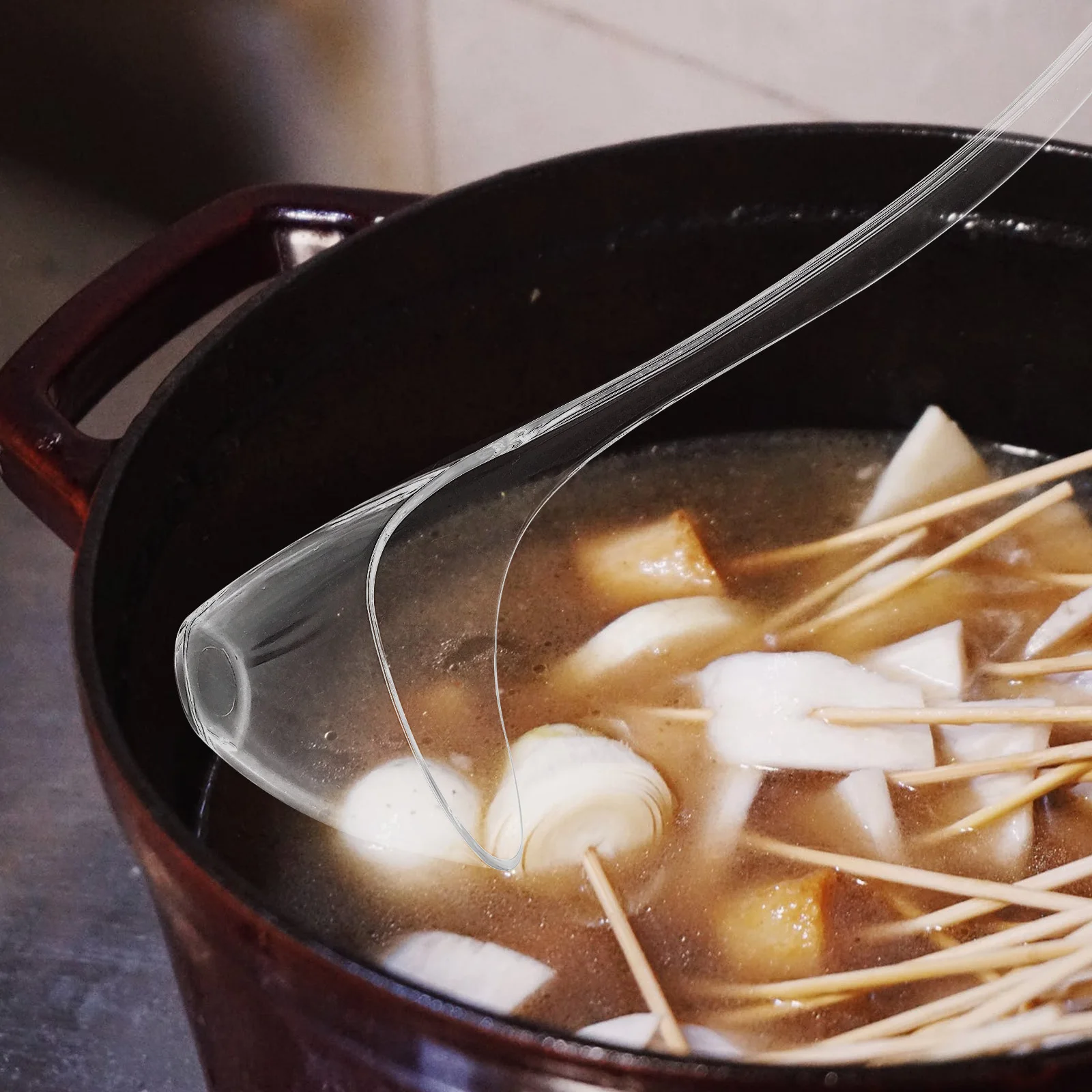 

Soup Ladle Lightweight Plastic Serving Spoon Smooth No Burrs Ergonomic Long Handle For Kitchen Restaurant Home Use