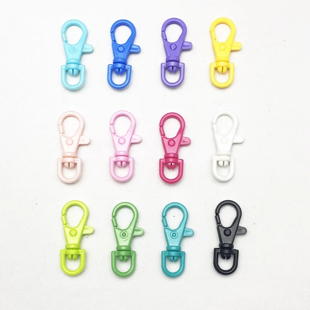 Multi-colors Mixed Plastic Snap Lobster Clasp Hooks for Jewelry Making