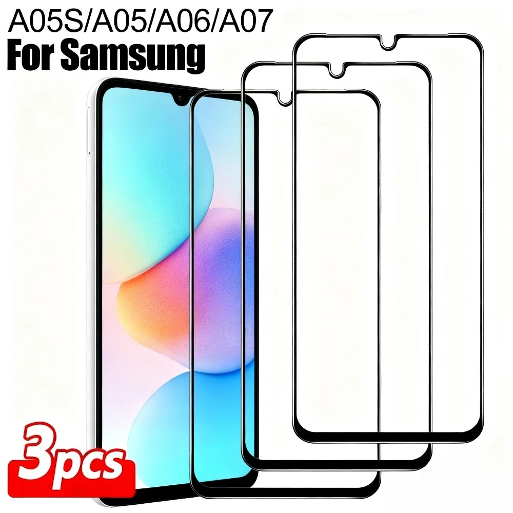 

3 шт., закаленное стекло Full Cpver для Samsung Galaxy A56 A55 A35 A33 A25 A15, защитная пленка для экрана Samsung A16 A17 A24 A26 A33 A53