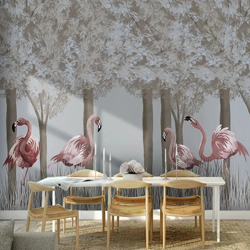 Custom Mural 3D Hand Painted Forest Flamingo Children Room Bedroom Wallpaper Living room sofa TV background wall restaurant 8d