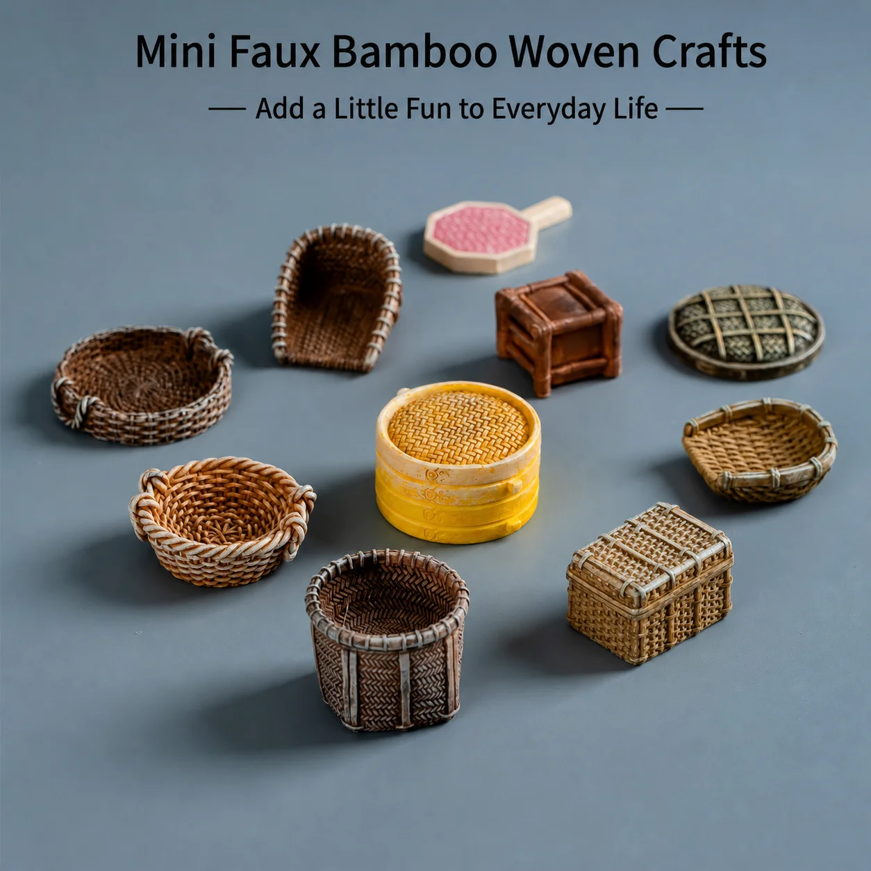 Garden Decoration Accessories Resin Woven Crafts Figurines Diy Micro Landscape Sturdy Dollhouse Home Decoration For Micro Garden