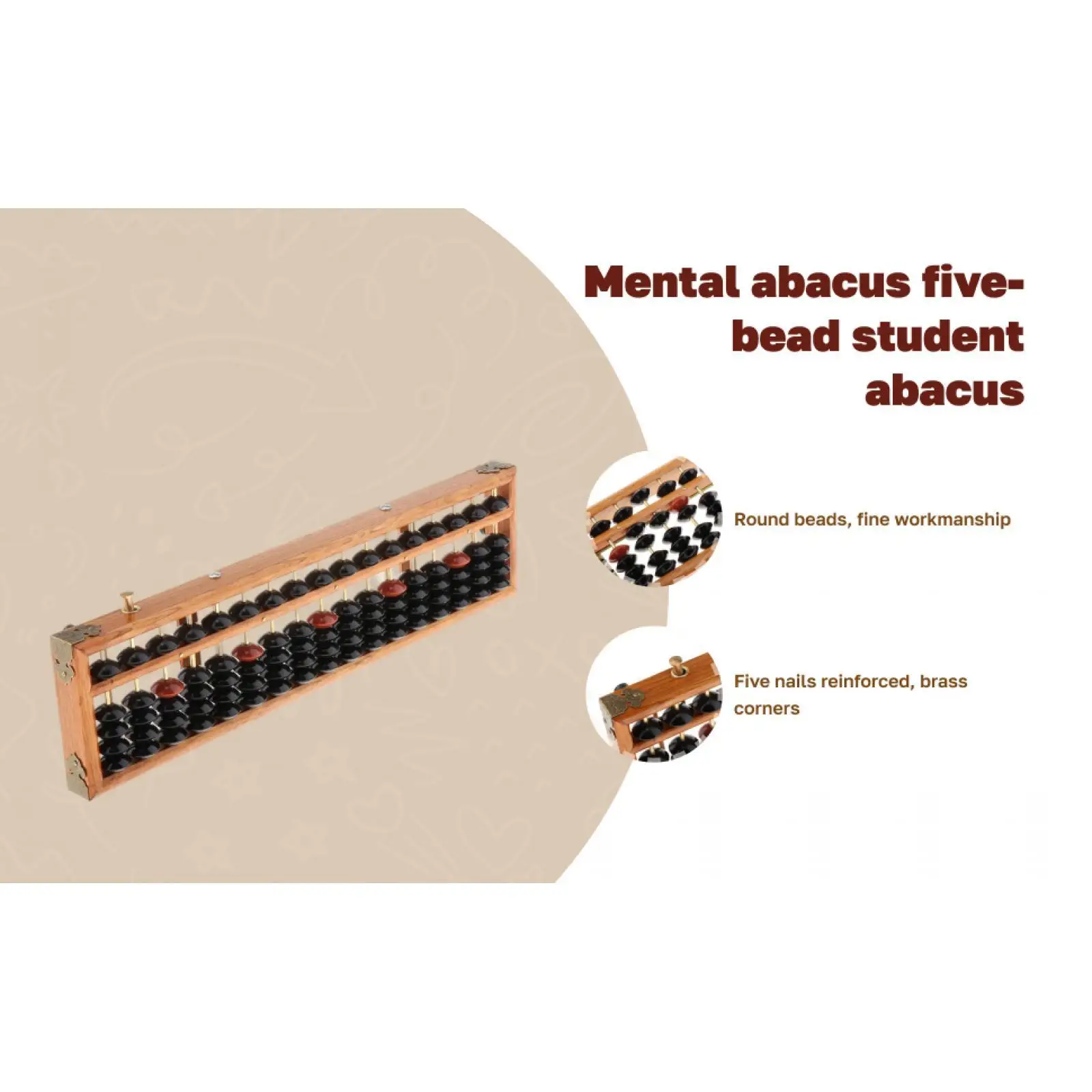 Wooden Educational Toys 17 Column Math Abacus Counting Beads Math Educational Material for Children 7 to 10