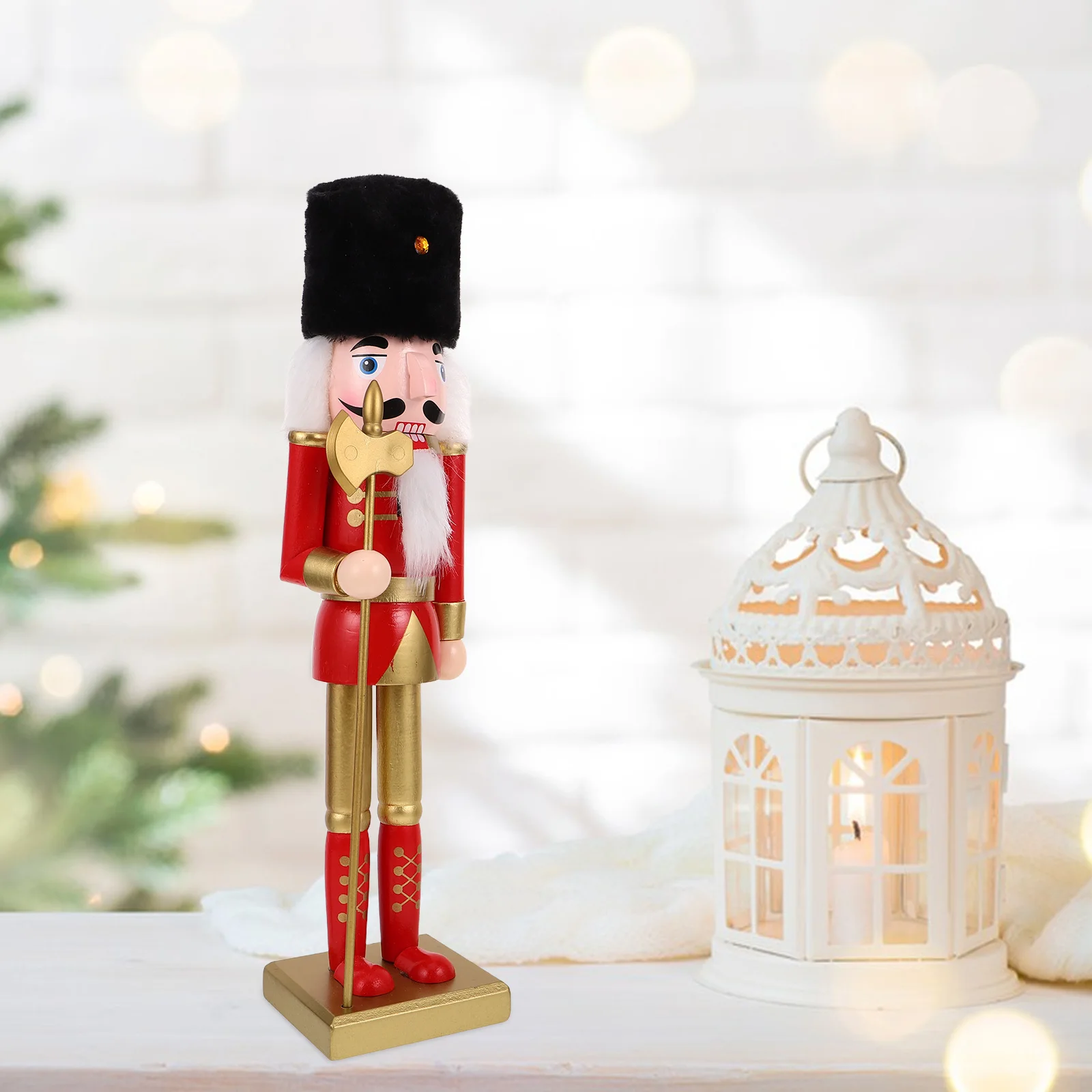 

38Cm Tall Wooden Nutcracker Classic Christmas Decor For Tabletop Mantel Display Holiday Centerpiece Ornament