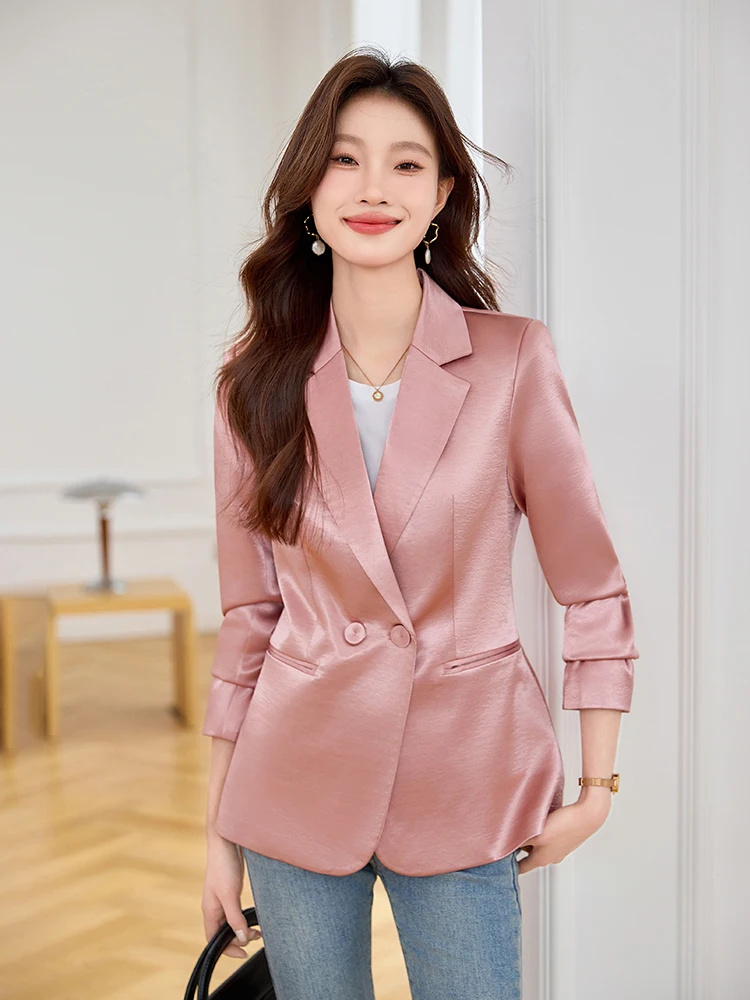 

AIyssa2025 new spring and summer business womens long-sleeved suit jacket, fashionable, elegant, supple and comfortable