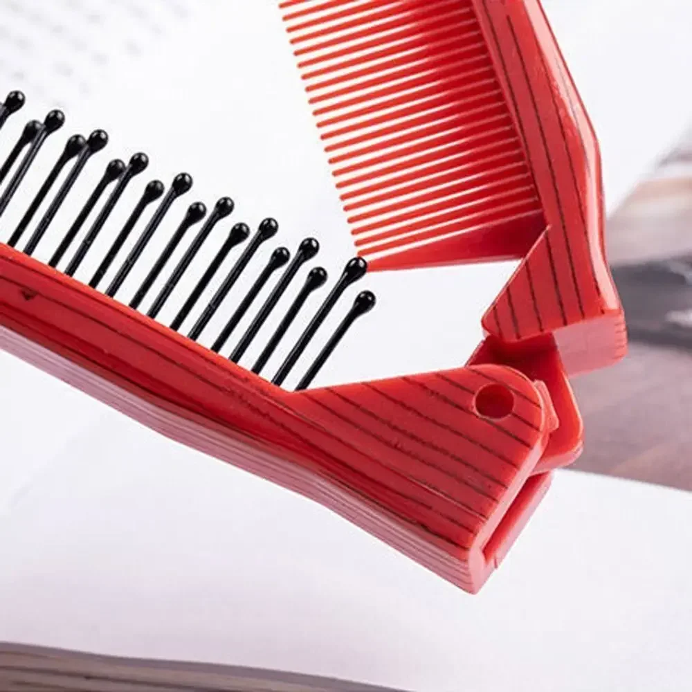 مشط صغير قابل للطي أدوات تصفيف الشعر المحمولة البلاستيك الفتيات أداة تجديل الشعر تدليك فروة الرأس مشط السفر تصفيف فرش الملحقات